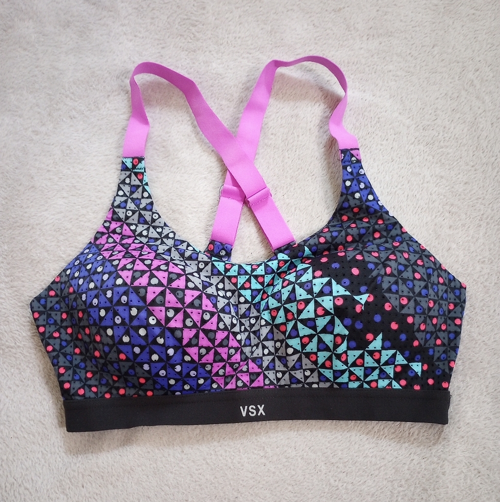 Victoria's Secret VSX Sports Bra Geometric Print 34 C